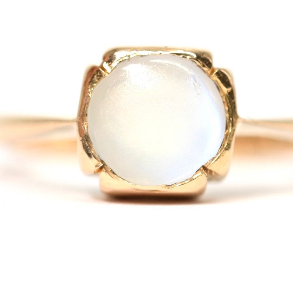 Superb Vintage 22ct Solid Rose Gold Moonstone Ring Size I or 4 1/4 3.2 gr